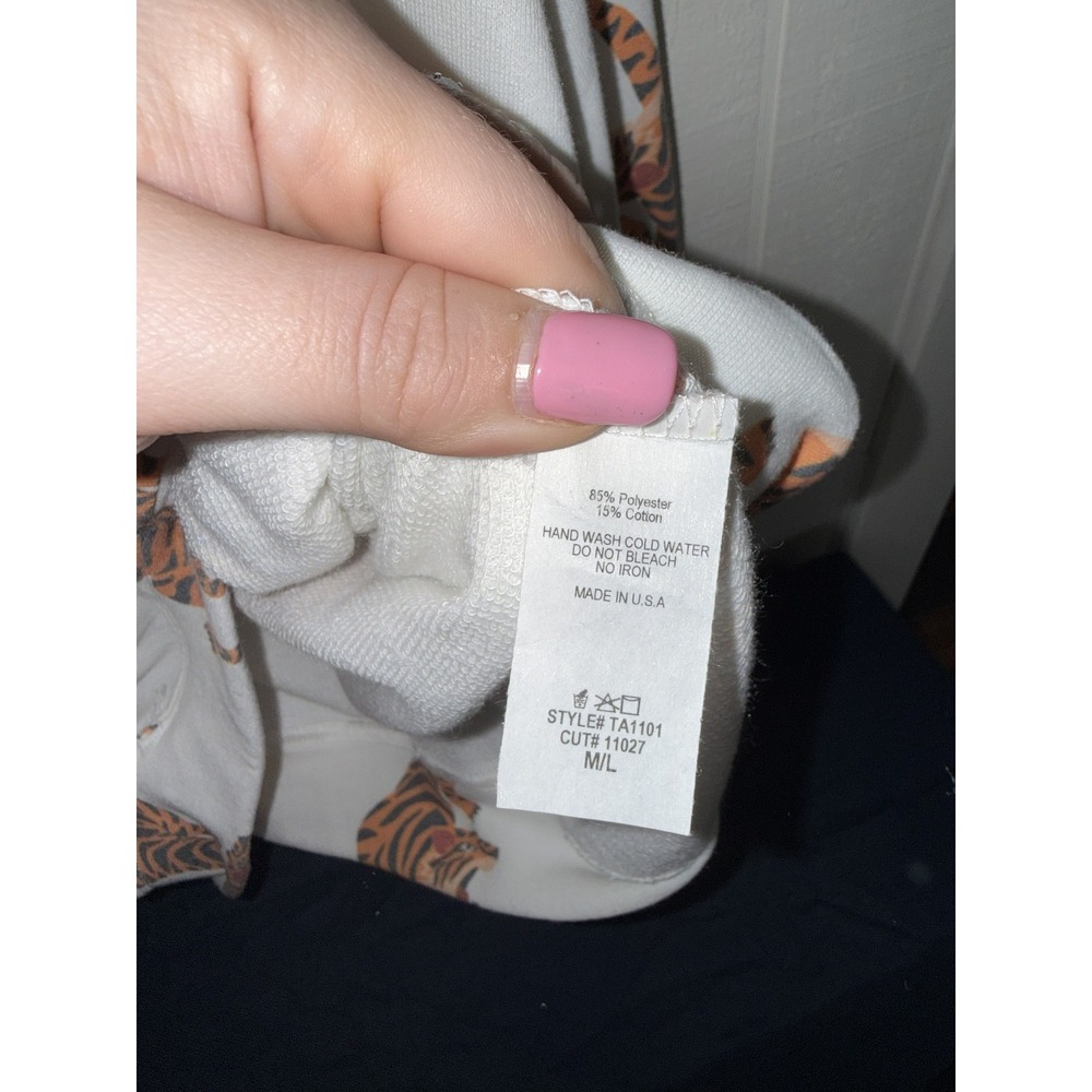12PM Tiger Oversized Sweatshirt White Orange M/L New - Picture 4 of 4